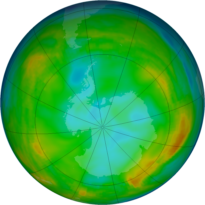 Antarctic ozone map for 04 July 1980